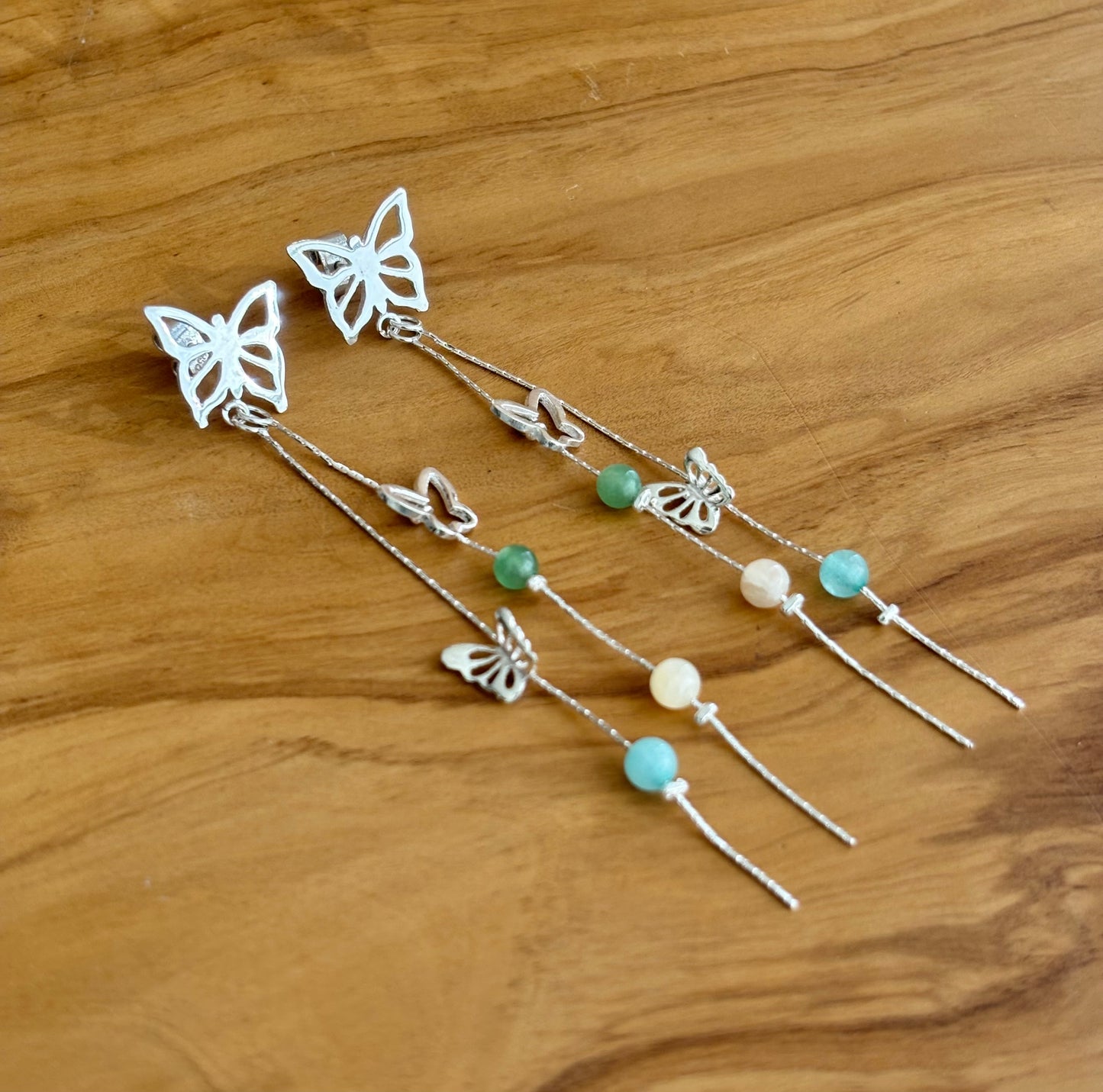 ARETES MARIPOSA MONARCA aqua