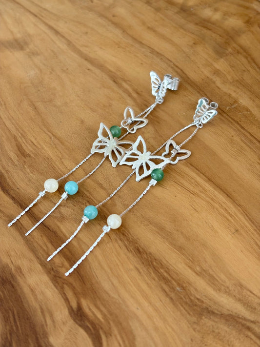 ARETES MARIPOSA INDRA aqua