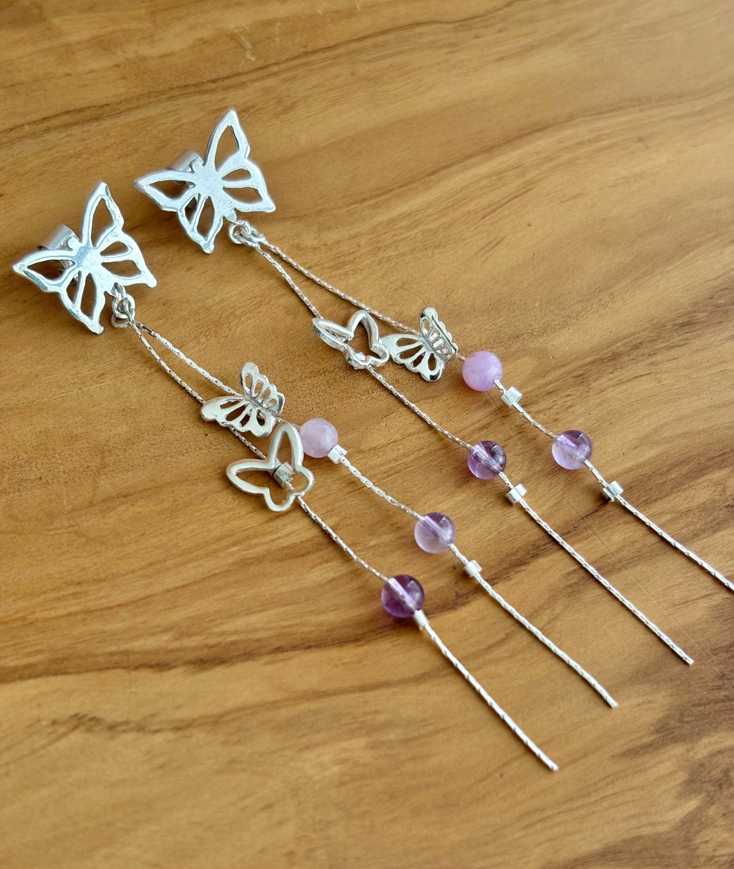 ARETES MARIPOSA MONARCA amatista