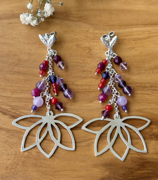 ARETES PALMA morada