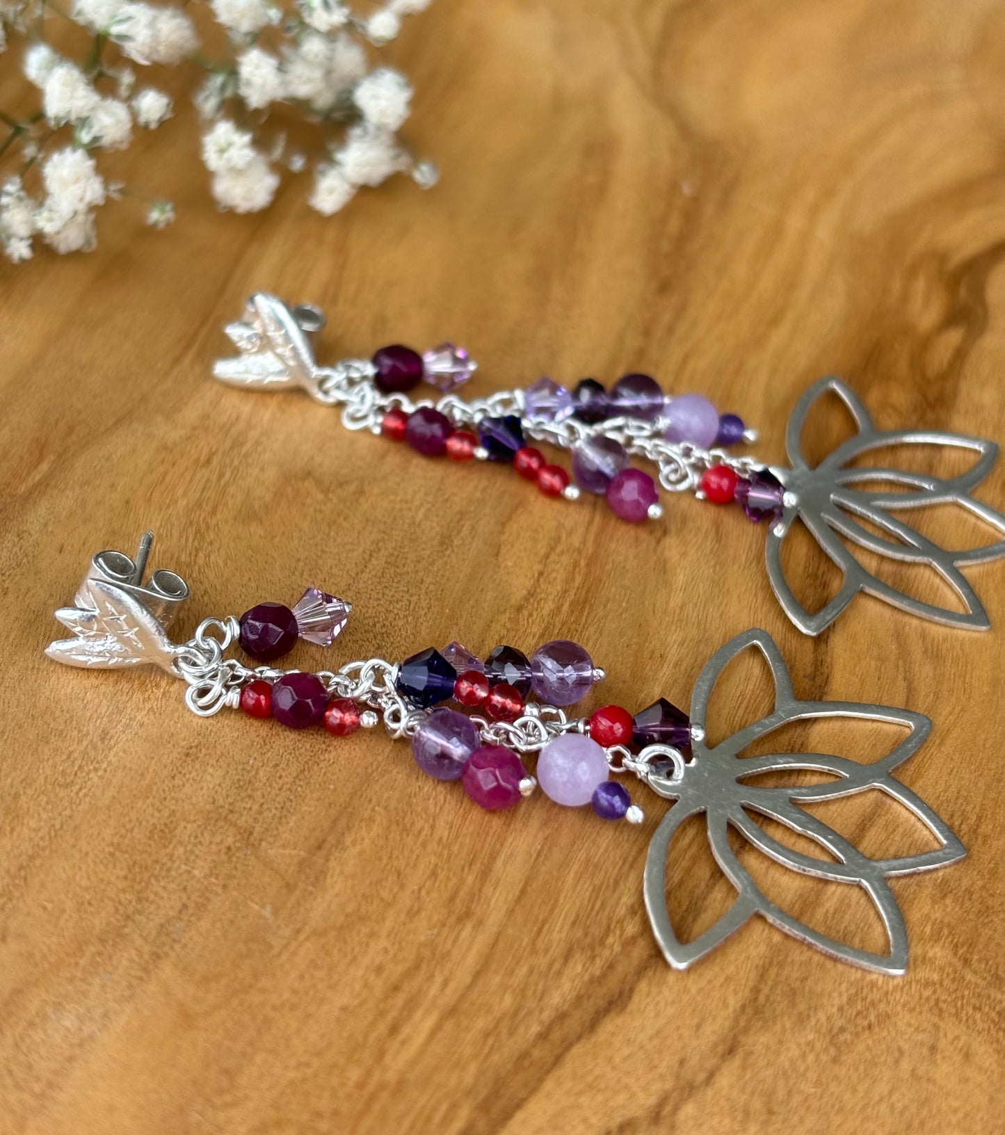 ARETES PALMA morada