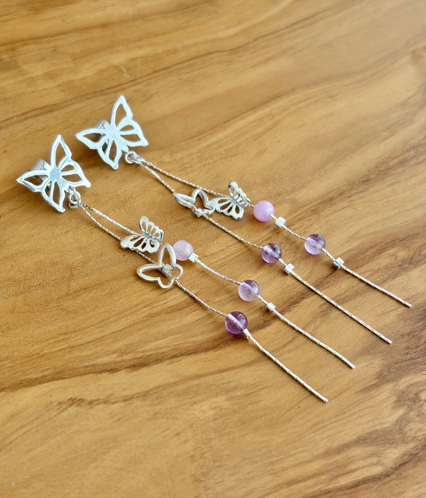 ARETES MARIPOSA MONARCA amatista