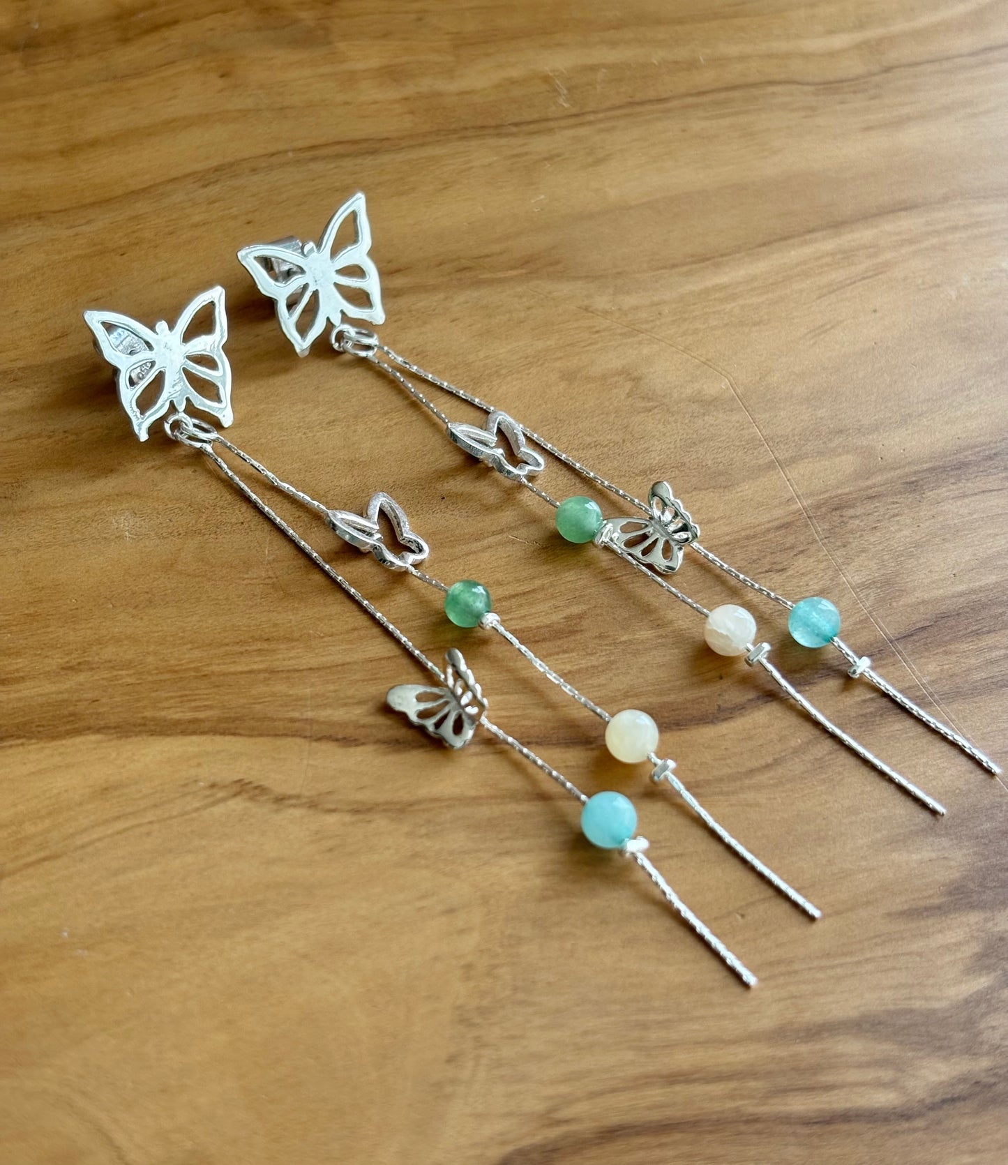 ARETES MARIPOSA MONARCA aqua