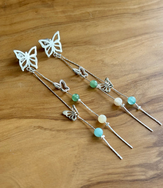 ARETES MARIPOSA MONARCA aqua